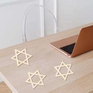 Factory Wooden Star Cutouts: Set of three unfinished, predrilled wooden stars, perfect for crafts or home decor.