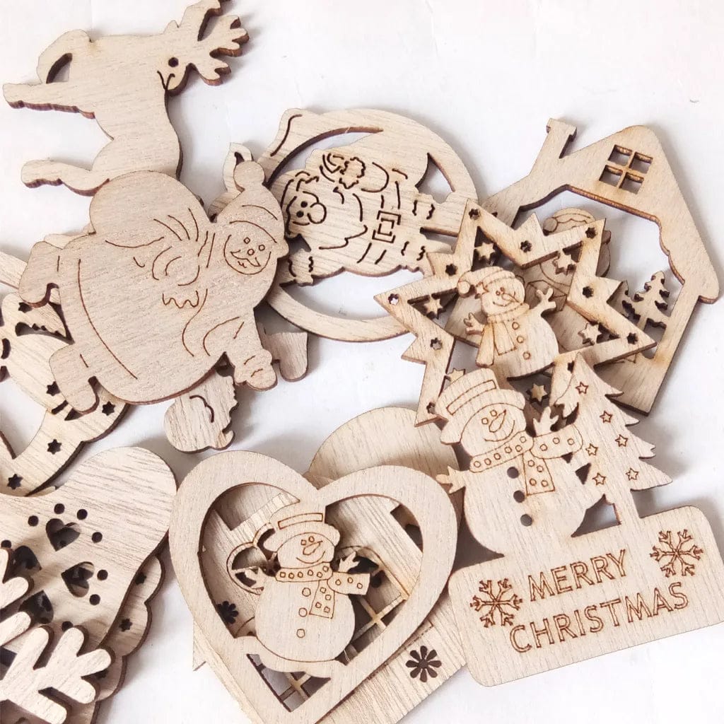 wood christmas tree decor