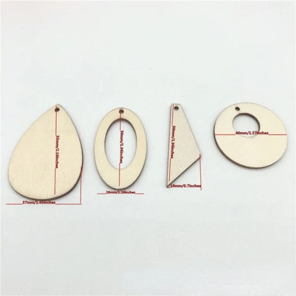 Factory Wood Earrings – Laser Cut Geometric Wooden Drop Pendants - Image 3