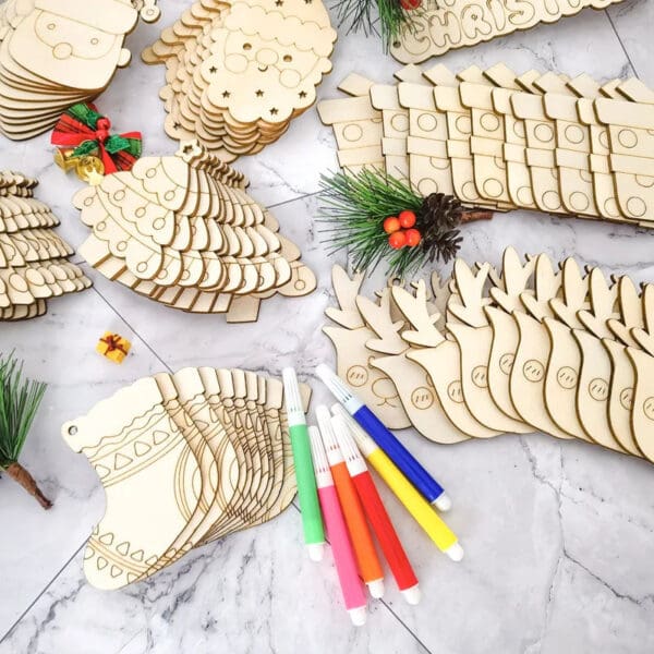 Wooden Christmas Tree Ornaments