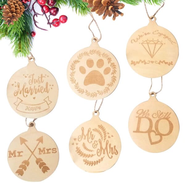 christmas tree wood ornaments