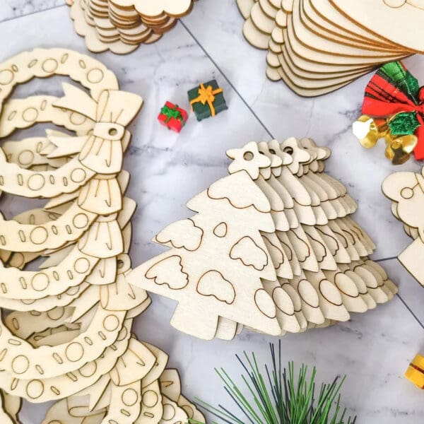 Wooden Christmas Tree Ornaments