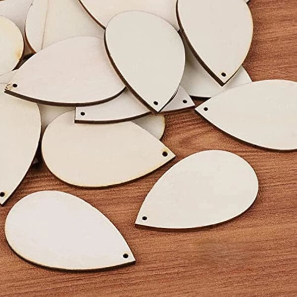 Factory Wood Earrings – Laser Cut Geometric Wooden Drop Pendants - Image 4