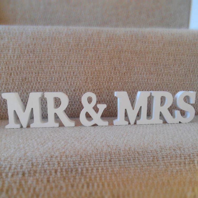 Wooden Letters MR & MRS
