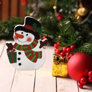 Wooden Snowman Ornaments