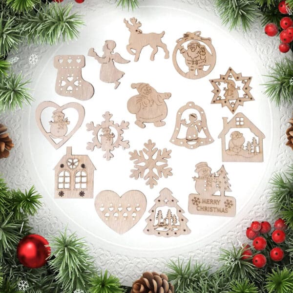 wood christmas tree decor