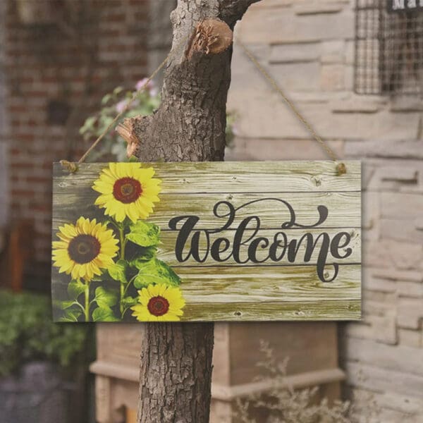 Wood Welcome Sign