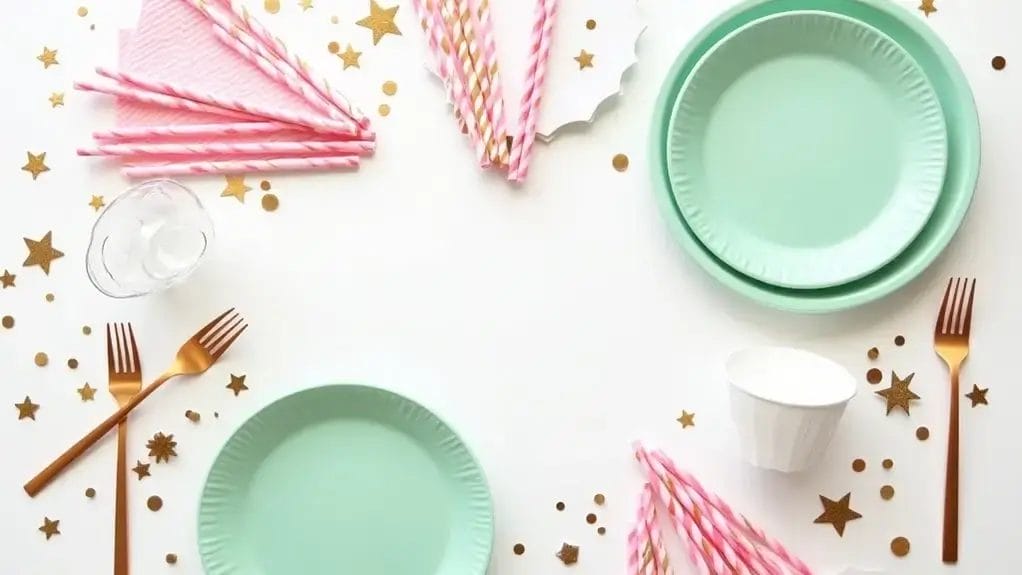 Plates, Napkins, Straws, Cups and Cutlery