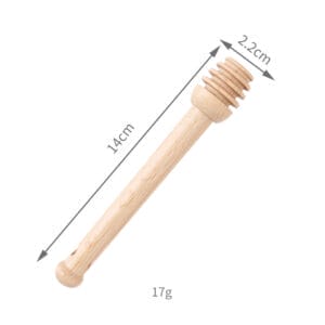 Wooden honey dipper, 14cm long with 2.2cm dipper head, perfect for honey pots and jars.