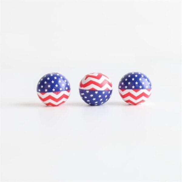 July 4th Patriotic Wooden Beads: Star print spacer beads for DIY garland & jewelry; wooden beads in bulk.
