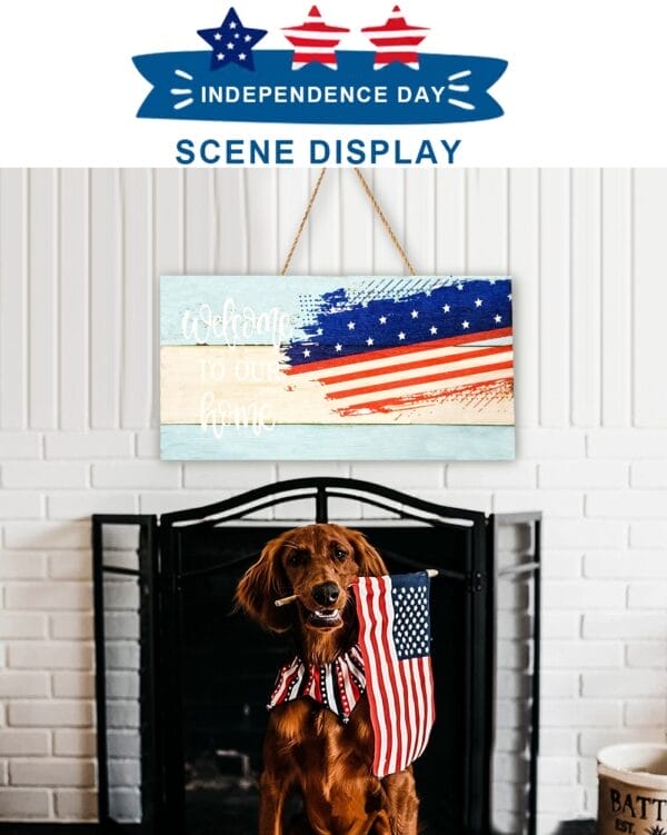 wooden American flag sign