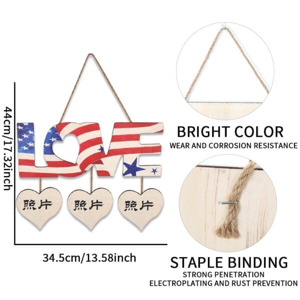 wooden American flag sign