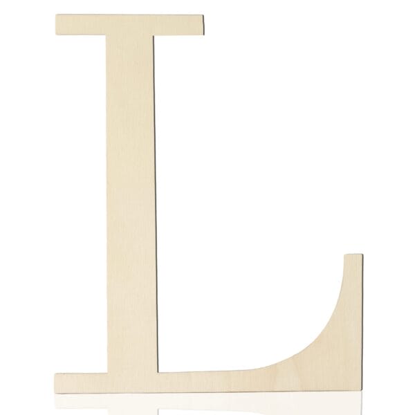 A large, wooden uppercase letter "L" stands upright against a white background—perfect for DIY projects, Wooden Craft Letters collections, or as stylish wall decor.