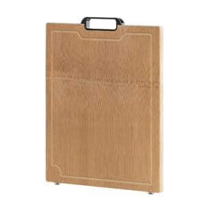 Large solid wood chopping board with a handle