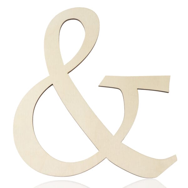 A large, beige, metallic ampersand symbol makes striking wall decor on a white background—perfect for pairing with DIY wooden craft letters.