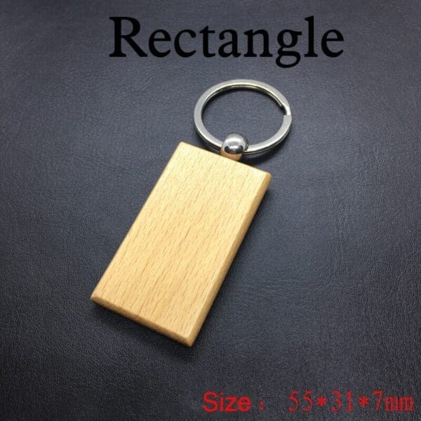 Custom wooden keychain. Rectangle keychain wooden design for wholesale and distribution.