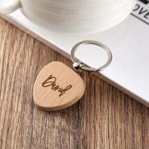 wood carved name keychain