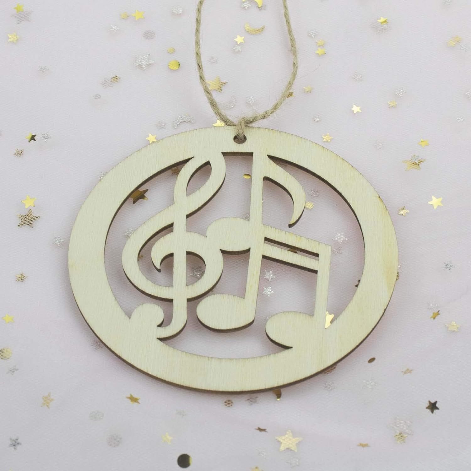 Wooden music note ornament, eco-friendly craft DIY