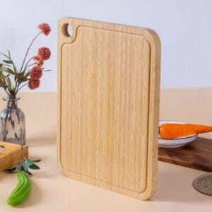 Rectangular bamboo wooden cutting board with handle