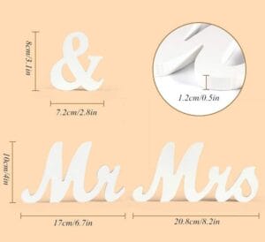 MR & MRS Wooden Letters: Rustic wooden wedding decorations, perfect for your sign-in table or photo props.