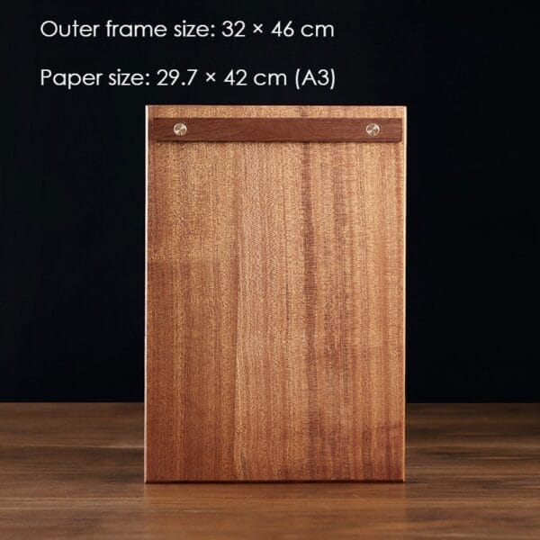 Freestanding solid walnut restaurant menu holder. A3 paper size.