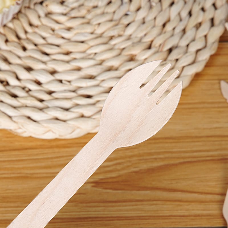 Wooden spoon and fork , wholesale ice cream supplies.