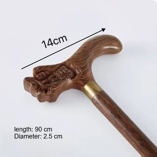 Premium Chicken Wing Wood Long Stick with carved handle, crafted by Red Sandalwood Cane Manufacturer