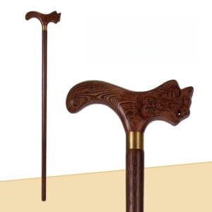 Premium Chicken Wing Wood Long Sticks: Red sandalwood cane with intricate carvings from manufacturer and supplier