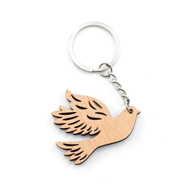 Personalised Wooden Keychain — Laser‑Engraved Christmas Designs on DIY Blank Wood with Metal Ring