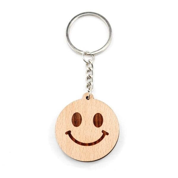Personalised Wooden Keychain — Laser‑Engraved Christmas Designs on DIY Blank Wood with Metal Ring