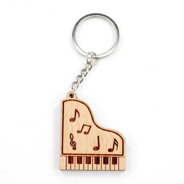 Personalised Wooden Keychain — Laser‑Engraved Christmas Designs on DIY Blank Wood with Metal Ring
