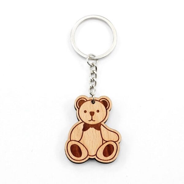 Personalised Wooden Keychain — Laser‑Engraved Christmas Designs on DIY Blank Wood with Metal Ring