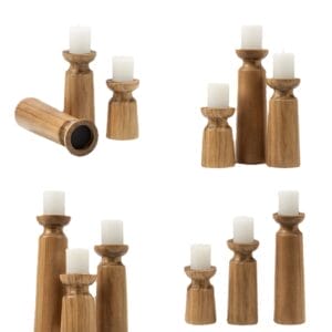 Wooden Candle Holders: Candlestick holder set, crafted by Wooden Candle Holders Manufacturer, perfect for wholesale.