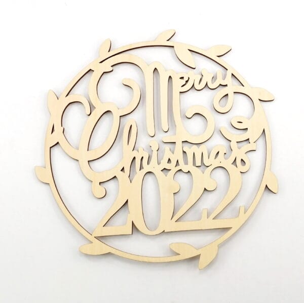 Merry Christmas 2022 custom wood hanging plaque