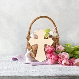 Unfinished wooden cross, custom wood shapes, perfect for home decor. Great for DIY projects.