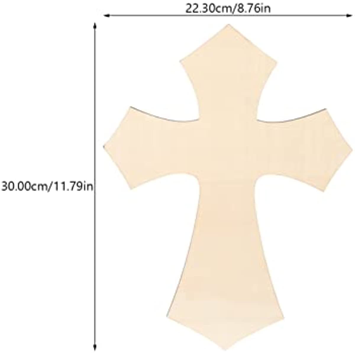 Unfinished wooden cross, perfect for home decor DIY projects. Customizable wood shape for crafting.