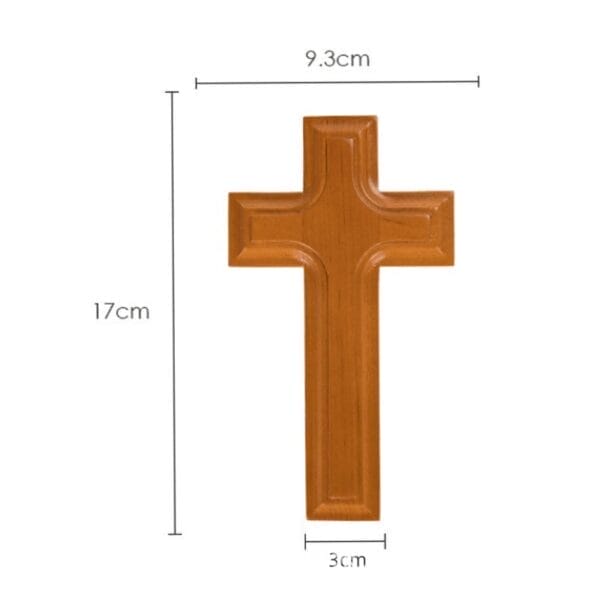 Large wooden cross, 17cm tall, ideal for wholesale or distribution. Wood cross decor.