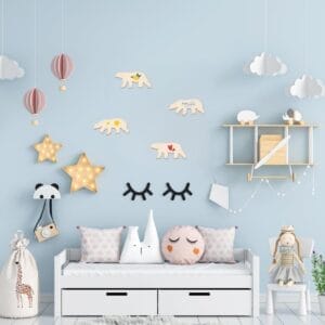 Unfinished wood polar bear crafts: Adorable wooden polar bear shapes, perfect for DIY projects and kids' room decor.