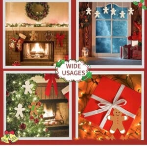 Unfinished wood gingerbread men ornaments; wholesale wooden Christmas crafts for decorating trees, fireplaces, gifts.