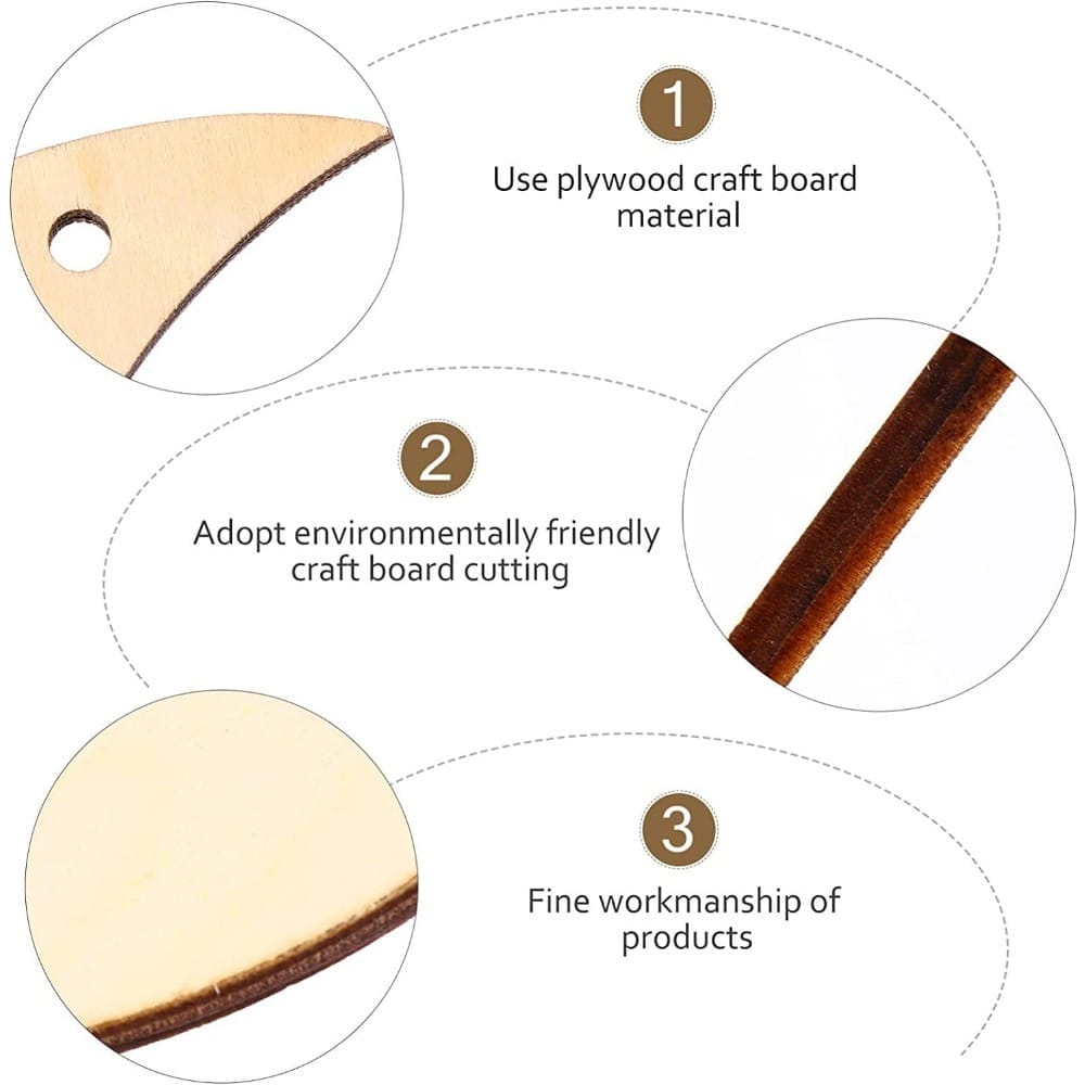 Wooden moon cutouts: Wholesale supplier of high-quality wood hanging ornaments. Eco-friendly craft board.