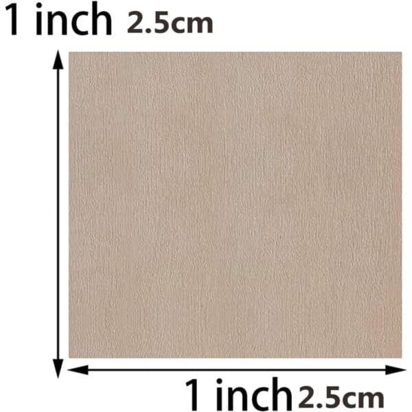 1-inch square beige wood cutout, 2.5cm