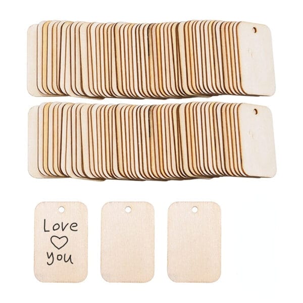 Wood pieces for crafts decoration featuring "Love you" text