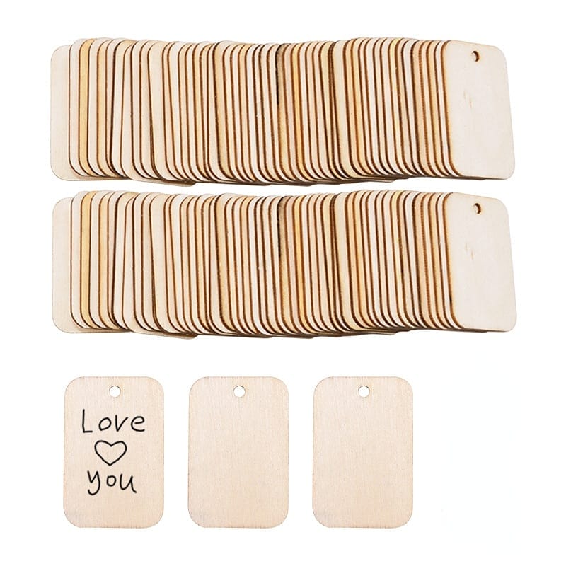 Wood pieces for crafts decoration featuring "Love you" text