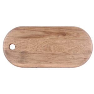 Oval Wooden Bread Board: Rustic, handcrafted wooden cutting board perfect for serving cheese, bread, or steak.