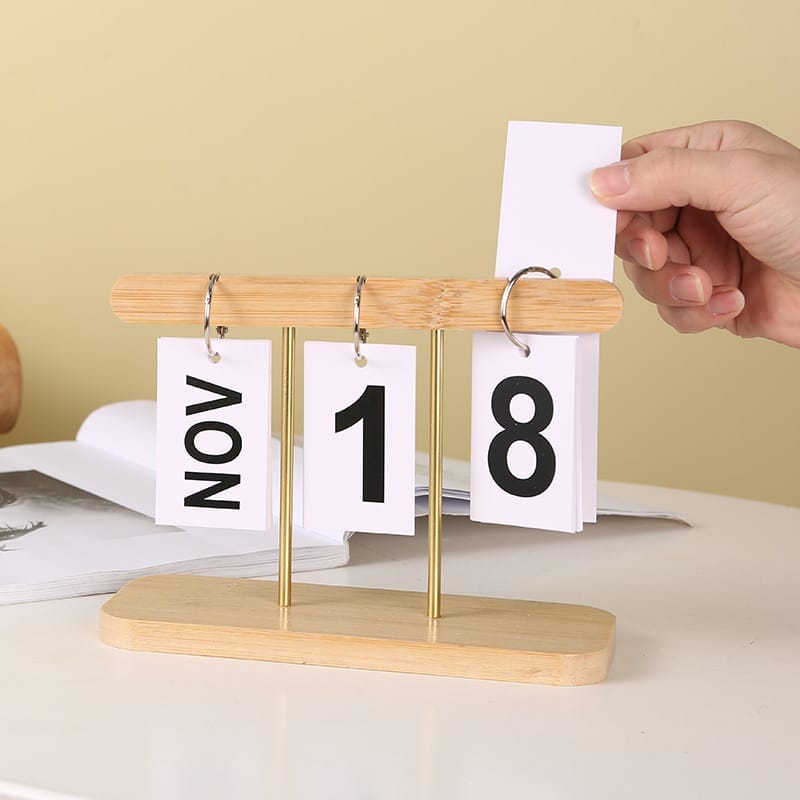 Wooden changeable calendar showing November 18th. Home decor, wholesale calendar.