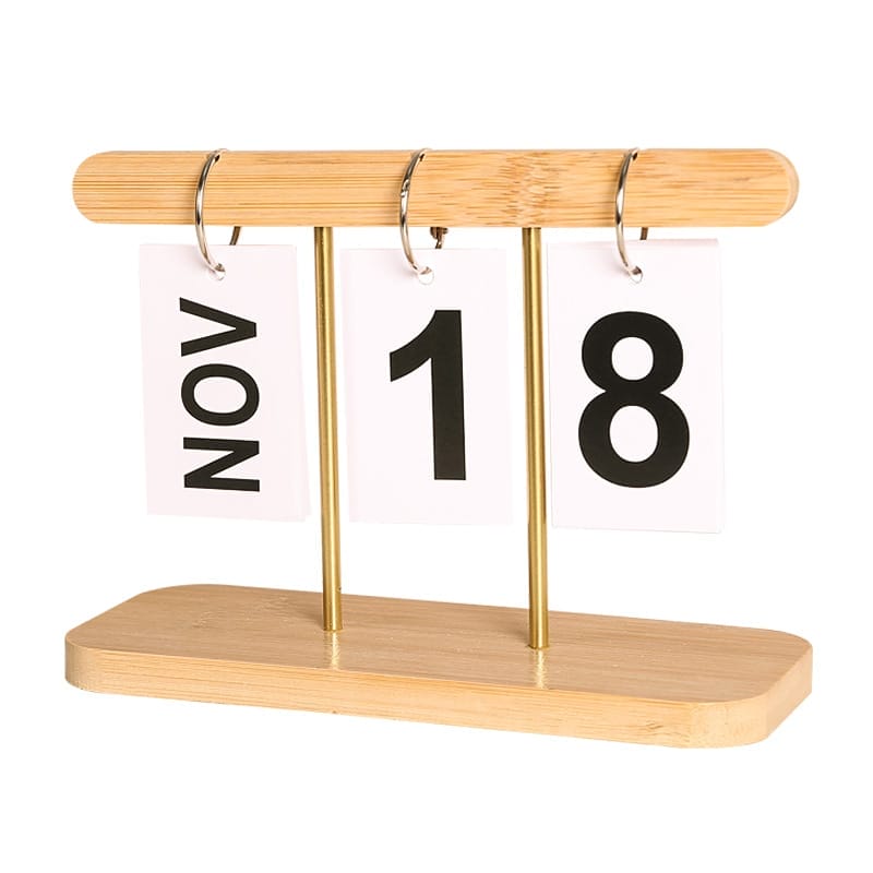 Wooden desktop calendar displaying November 18th. Wholesale home decor.
