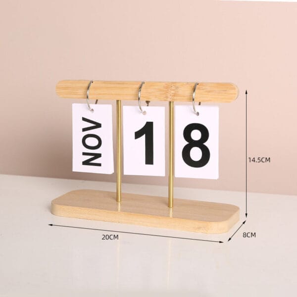 Wooden desktop calendar displaying November 18th. Home decor, wholesale calendar.