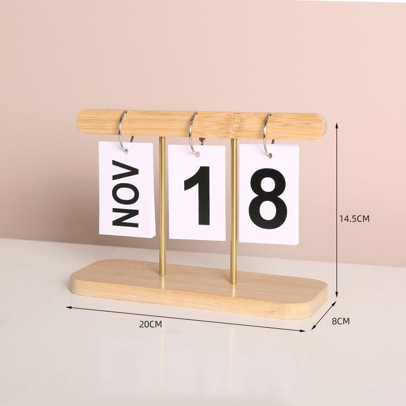 Wooden desktop calendar displaying November 18th. Home decor, wholesale calendar.