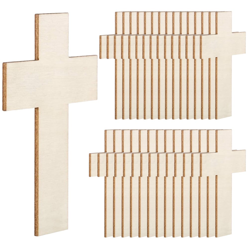 Wooden craft crosses wholesale: Large & small unfinished cross shapes for crafts.