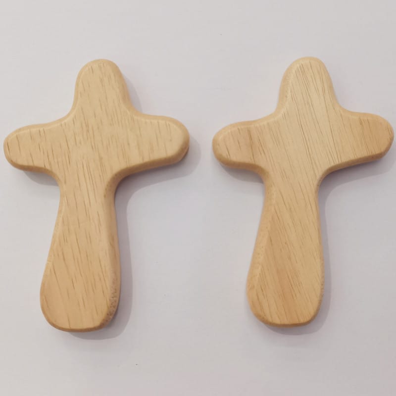 Wooden crucifix necklaces for men: Pair of small, handcrafted wooden crosses. Perfect for religious jewelry or custom accessories.